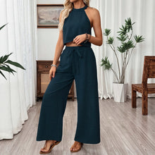 Load image into Gallery viewer, Women's Halter Neck Cropped Top &amp; Wide-Leg Pants Two-Piece Set
