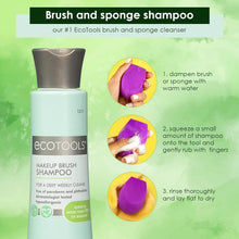 Load image into Gallery viewer, EcoTools Makeup Brush Shampoo – Gentle Plant-Based Cleaner for Makeup Brushes &amp; Sponges | 2 Pack, 6 oz Bottles | Vegan, Hypoallergenic, Eco-Friendly
