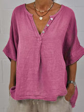 Load image into Gallery viewer, Women's  V-Neck Button-Up Shirt
