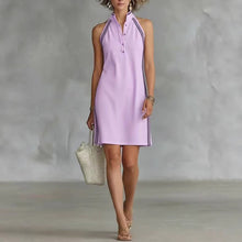 Load image into Gallery viewer, Women’s Sleeveless Button-Up Collar Shirt Dress
