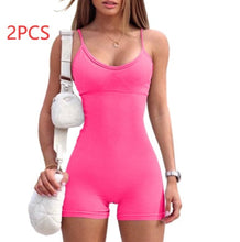 Load image into Gallery viewer, Spaghetti Strap Shorts Jumpsuit Sports Yoga Workout Tight Romper Women Fashion Fitness Sportwear
