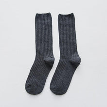 Load image into Gallery viewer, 1Pair Ladies Pile Socks for Autumn Winter Pure Cotton Socks Solid Color Keep Warm Women Socks Mid Tube Socks Thickening Cashmere Socks For Men And Women

