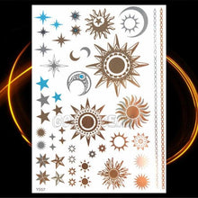 Load image into Gallery viewer, 1PC Gold Chain Bracelet Tattoo Sticker Summer Style Fake Jewelry Temporary Tattoo Waterproof Gold Sliver Glitter Body Face Tattoo For Womens
