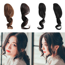 Load image into Gallery viewer, 1Pc Pretty Girls Fake Front Hair Bangs Hair Styling Accessory Beautiful Fashion Synthetic Curled Hair Extension Natural Flat Neat Bangs With Temples For Women One Piece Hairpiece
