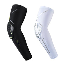Load image into Gallery viewer, 1PC Sport Black Arm Guard Compression Sleeves Sports Fitness Elastic Elbow Protective Pad Outdoor Basketball Football Sleeves For UV Summer Sun Protection Men Athletic Arm Cover
