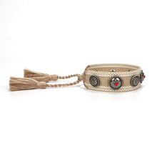 Load image into Gallery viewer, 1PC Woven Beautiful Bracelet For Men Women Adjustable Braided Friendship Bracelets Friendship Handwoven Ethnic Cotton Wrap Bracelets Knitted Bracelets Pattern For Women Girls Men
