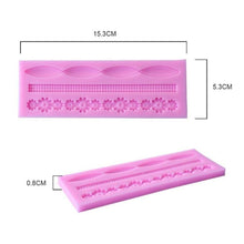 Load image into Gallery viewer, 1pcs Cake Fondant Silicone Mold Lace Flower Cake Border Sugarcraft Pastry Mold Bakeware Kitchen Baking Decorating Tool Silicone Fondant Cake Decoration Mould Round Pearls Bubbles Molds Rope Bead Border Mold Chain Mold Gum Pastry Sugar Craft Chocolate Clay
