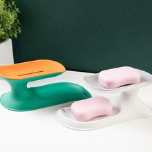 Load image into Gallery viewer, 1Pcs Faucet Shape Draining Soap Dish Portable Bathroom Products Double Layer 3Colors Eco-friendly Soap Box Draining Soap Dish Sponge Holder Soap Container with Waterfall Spout for Bathroom Shower Kitchen Sink
