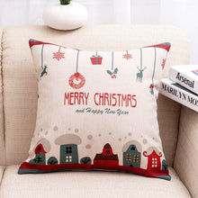 Load image into Gallery viewer, 1Pcs Happy New Year Christmas Decorations Pillows Cover Merry Christmas Throw Cushion Covers Tree Reindeer Star Pillow Case For Party Home Decoration 45x45CM

