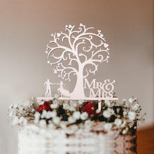 Load image into Gallery viewer, 1Pcs Hollow Letter Love Just Married Mr &amp; Mrs Cake Topper Mr and Mrs Cake Toppers Wooden Wedding Cake Topper Party Cake Decoration Mr And Mrs Cake Topper Bride and Groom Wooden Wedding Cake Topper For Wedding Party Supplies
