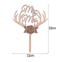 Load image into Gallery viewer, 1Pcs Hollow Letter Love Just Married Mr &amp; Mrs Cake Topper Mr and Mrs Cake Toppers Wooden Wedding Cake Topper Party Cake Decoration Mr And Mrs Cake Topper Bride and Groom Wooden Wedding Cake Topper For Wedding Party Supplies
