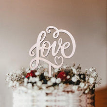 Load image into Gallery viewer, 1Pcs Hollow Letter Love Just Married Mr &amp; Mrs Cake Topper Mr and Mrs Cake Toppers Wooden Wedding Cake Topper Party Cake Decoration Mr And Mrs Cake Topper Bride and Groom Wooden Wedding Cake Topper For Wedding Party Supplies
