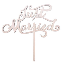 Load image into Gallery viewer, 1Pcs Hollow Letter Love Just Married Mr &amp; Mrs Cake Topper Mr and Mrs Cake Toppers Wooden Wedding Cake Topper Party Cake Decoration Mr And Mrs Cake Topper Bride and Groom Wooden Wedding Cake Topper For Wedding Party Supplies

