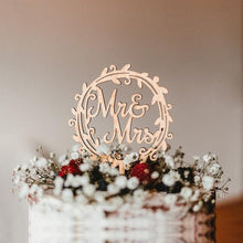 Load image into Gallery viewer, 1Pcs Hollow Letter Love Just Married Mr &amp; Mrs Cake Topper Mr and Mrs Cake Toppers Wooden Wedding Cake Topper Party Cake Decoration Mr And Mrs Cake Topper Bride and Groom Wooden Wedding Cake Topper For Wedding Party Supplies
