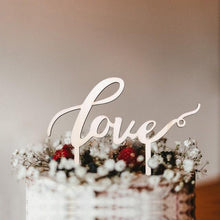 Load image into Gallery viewer, 1Pcs Hollow Letter Love Just Married Mr &amp; Mrs Cake Topper Mr and Mrs Cake Toppers Wooden Wedding Cake Topper Party Cake Decoration Mr And Mrs Cake Topper Bride and Groom Wooden Wedding Cake Topper For Wedding Party Supplies
