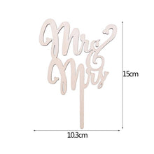 Load image into Gallery viewer, 1Pcs Hollow Letter Love Just Married Mr &amp; Mrs Cake Topper Mr and Mrs Cake Toppers Wooden Wedding Cake Topper Party Cake Decoration Mr And Mrs Cake Topper Bride and Groom Wooden Wedding Cake Topper For Wedding Party Supplies
