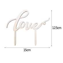 Load image into Gallery viewer, 1Pcs Hollow Letter Love Just Married Mr &amp; Mrs Cake Topper Mr and Mrs Cake Toppers Wooden Wedding Cake Topper Party Cake Decoration Mr And Mrs Cake Topper Bride and Groom Wooden Wedding Cake Topper For Wedding Party Supplies
