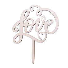 Load image into Gallery viewer, 1Pcs Hollow Letter Love Just Married Mr &amp; Mrs Cake Topper Mr and Mrs Cake Toppers Wooden Wedding Cake Topper Party Cake Decoration Mr And Mrs Cake Topper Bride and Groom Wooden Wedding Cake Topper For Wedding Party Supplies
