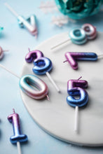 Load image into Gallery viewer, 1pcs Starry Sky Candles Birthday Cake Decoration Gradient Party Cake Decor Candles Happy Birthday Number Candles for Cake Topper Decoration for Party
