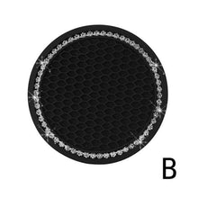 Load image into Gallery viewer, 1PCS Universal 7cm Car Style Coasters Pad Pink Cup Holder Mat Rhinestone Waterproof Anti Slip Vehicle Bling Car Coasters Pink PVC Travel Auto Cup Holder Insert Coaster Anti Slip Crystal Vehicle Interior Accessories Cup Mats For Women Girl
