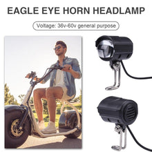 Load image into Gallery viewer, 2 IN 1 Headlight Electric Bike LED Front Light Scooter Bicycle Motorcycle Waterproof Horn Set LED Light Bicycle Bells Bicycle Horn Universal Headlight Front Light Bright Bike Lamp
