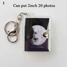 Load image into Gallery viewer, 2 Inch Photo Album PVC Sequins Transparent Sticker &amp; Name Card Holder 16 Pockets Photo Holder Business Card Bag Mini Photo Holds Photos with Key Chain Album Gifts
