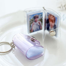 Load image into Gallery viewer, 2 Inch Photo Album PVC Sequins Transparent Sticker &amp; Name Card Holder 16 Pockets Photo Holder Business Card Bag Mini Photo Holds Photos with Key Chain Album Gifts
