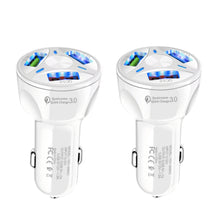 Load image into Gallery viewer, 2 Pack 3 Port USB Fast LED Car Charger For Devices
