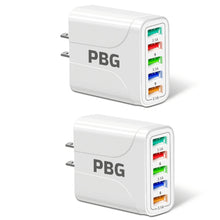 Load image into Gallery viewer, 2 Pack of 5 Port Wall Charger Charge 5 Devices at Once!
