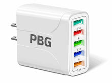 Load image into Gallery viewer, 2 Pack of 5 Port Wall Charger Charge 5 Devices at Once!
