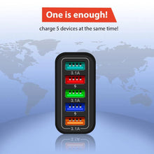 Load image into Gallery viewer, 2 Pack of 5 Port Wall Charger Charge 5 Devices at Once!
