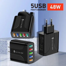 Load image into Gallery viewer, 2 Pack of 5 Port Wall Charger Charge 5 Devices at Once!

