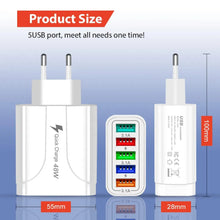 Load image into Gallery viewer, 2 Pack of 5 Port Wall Charger Charge 5 Devices at Once!
