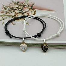 Load image into Gallery viewer, 2 pcs Set Couple Trendy Bracelet For Friend Lock Key Design Black Color Rope Couple Bracelets For Women Men Attraction Matching Bracelet Gifts For Boyfriend Girlfriend Best Friend Eternal Love Charms Adjustable Jewelry

