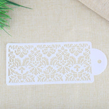 Load image into Gallery viewer, 2 Style Cake Side Cupcake Cake Sugarcraft Decoration Cake Mould Plastic Baking Cake Decorating Tool 2 Pieces Cupcake Stencil Cake Side Decorating Templates Powdered Sugar Template Wedding Cake Decor Flower Molding
