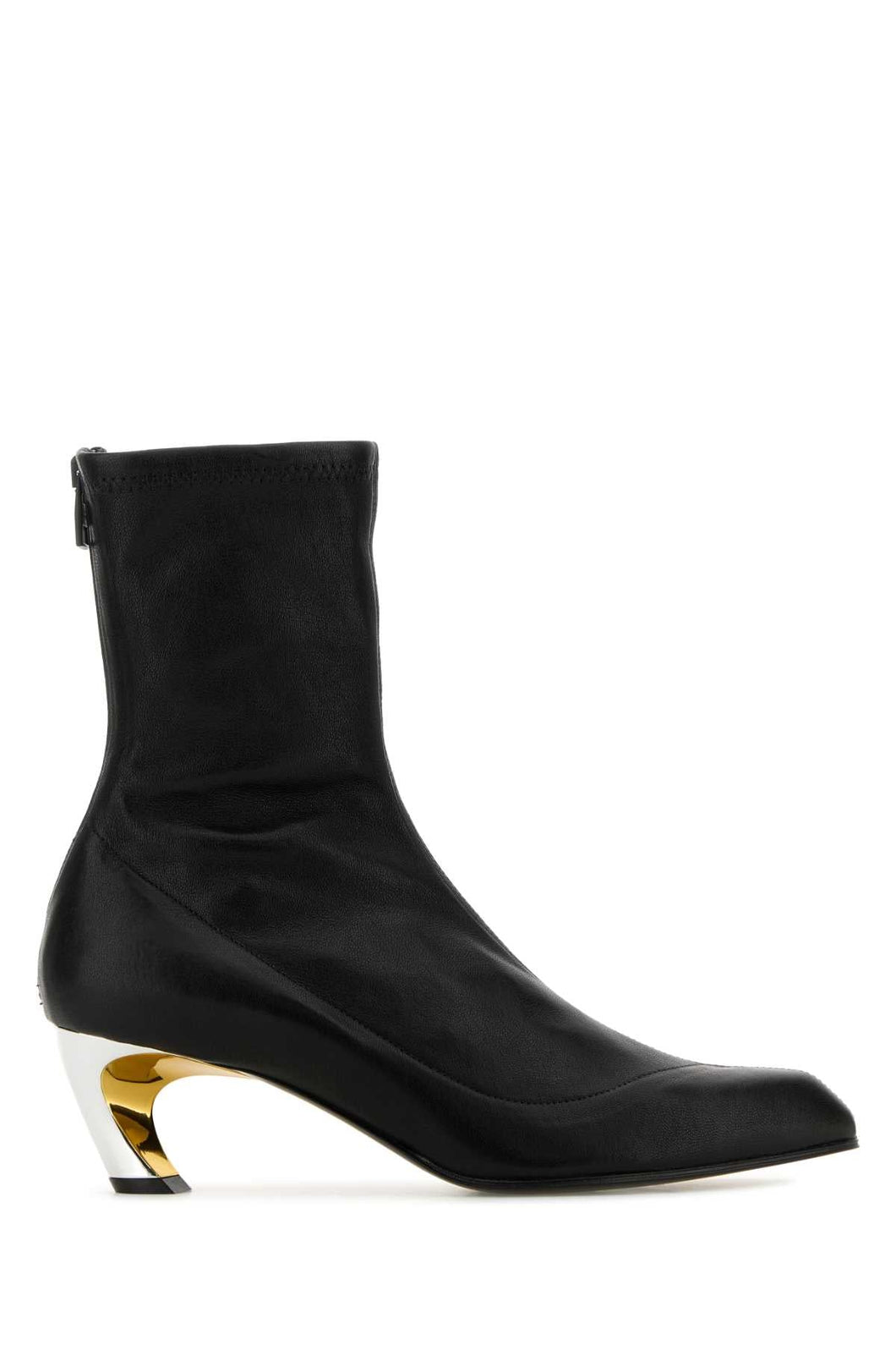 Alexander Mcqueen Women Black Leather Armadillo Ankle Boots