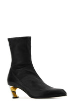 Load image into Gallery viewer, Alexander Mcqueen Women Black Leather Armadillo Ankle Boots
