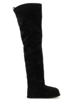 Load image into Gallery viewer, Amina Muaddi Women Black Suede Heidi Over-The-Knee Boots

