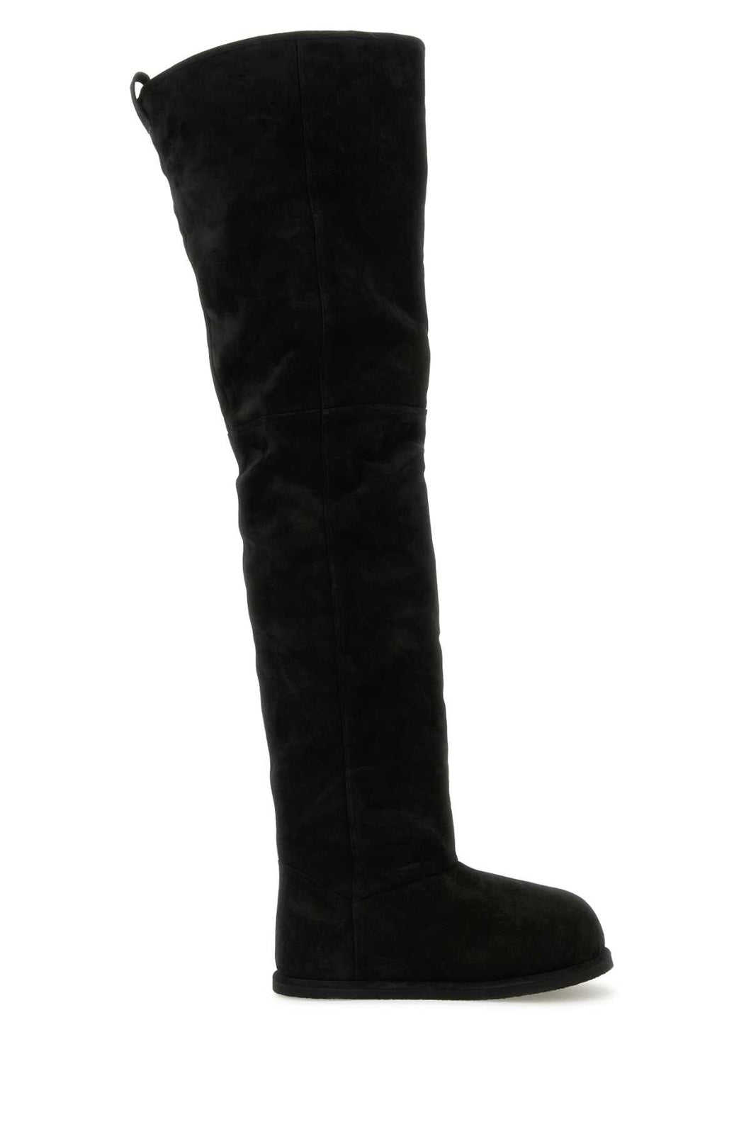 Amina Muaddi Women Black Suede Heidi Over-The-Knee Boots