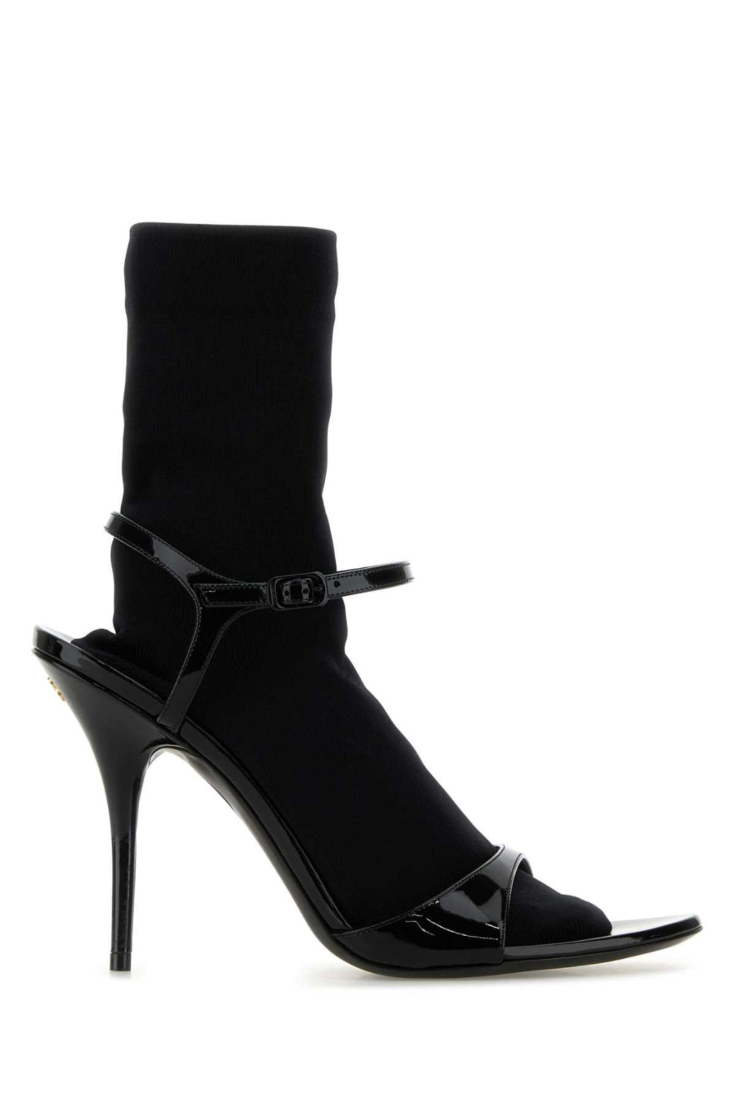 Balenciaga Women Black Leather Avenue Sock Sandals