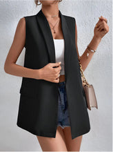 Load image into Gallery viewer, Women’s Mid-Length Suit Vest – Sleeveless Office Blazer
