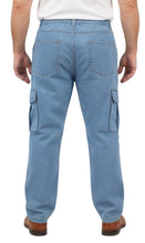 Load image into Gallery viewer, Men’s Double Cargo Pocket Pull-On Jeans – Rugged Cargo Pants in Cotton Blend Fabric
