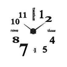 Load image into Gallery viewer, 2021 Fashion 3D Big Size Wall Clock Mirror Sticker Large 3D Frameless Wall Clock Stickers Wall Decoration for Living Room Bedroom Office  Brief Living Decor Room Wall Clock Modern Design Silent Acrylic
