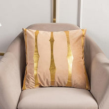 Load image into Gallery viewer, 2021 Fashion Striped Pillowcase Festival Home Bronzing Square Decorative Throw Pillow Cover With Gold Striped Cushion Cases Modern Luxury Pillowcases Cushion Cover Soft Fabric Pillow Cases Decorative 45x45CM
