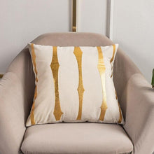Load image into Gallery viewer, 2021 Fashion Striped Pillowcase Festival Home Bronzing Square Decorative Throw Pillow Cover With Gold Striped Cushion Cases Modern Luxury Pillowcases Cushion Cover Soft Fabric Pillow Cases Decorative 45x45CM
