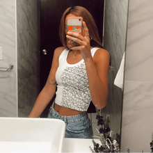 Load image into Gallery viewer, Summer Fitness Sport Top Fashion Printed Ribbed Crop Tank Tops - Top Cute Fashion Fitness Modern Yoga Women Summer Clothing Style Classy Tops
