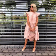 Load image into Gallery viewer, Women Retro Loose Casual Round Neck Short Sleeve Dress - Cute Fashion Dresses For Women

