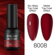Load image into Gallery viewer, NEW TREND Modern fashion Red Gel Nail Polish For Nails  Permanent UV LED 8ml Matte Glossy High Quality Fashion Design For Women and Ladies
