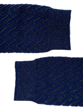 Load image into Gallery viewer, Missoni Women Black And Blue Iconic Zig Zag Short Socks In Lightweight Lamé Knit Woman Missoni
