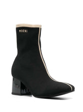 Load image into Gallery viewer, Marni Women Black Ankle Boot In Leather With Medium And Wide Heel Ecru-Colored Details
